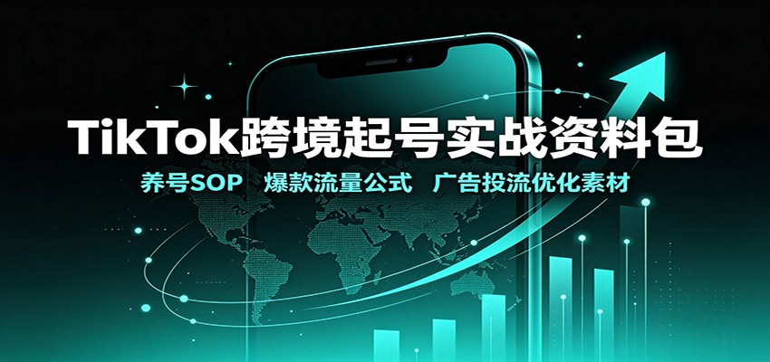 TikTok跨境起号实战资料包：养号SOP，爆款流量公式，广告投流优化素材-九九网创