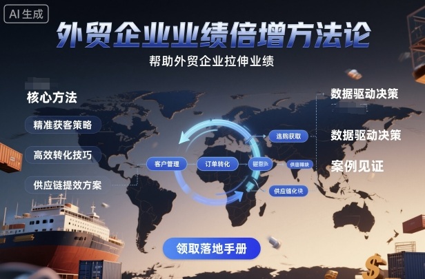 外贸企业业绩倍增方法论,帮助外贸企业拉伸业绩-九九网创