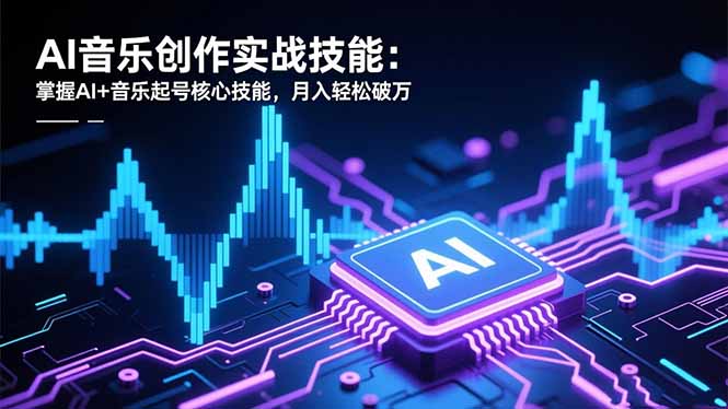 AI音乐创作实战技能:掌握AI+音乐起号核心技能,月入轻松破万-九九网创