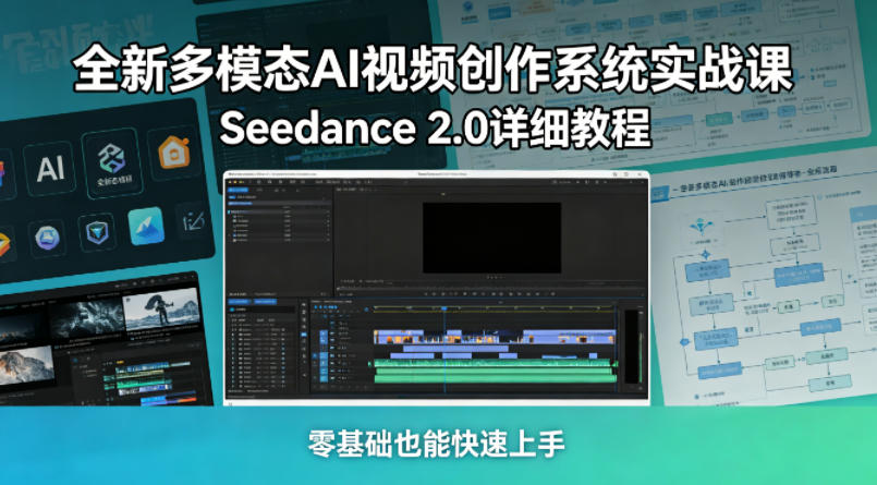 全新多模态AI视频创作系统实战课，Seedance 2.0详细教程，零基础也能快速上手-九九网创