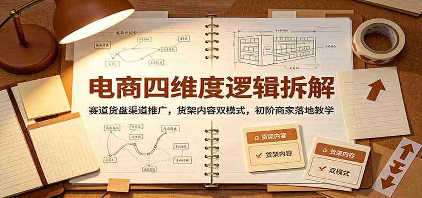 电商四维度逻辑拆解：赛道货盘渠道推广，货架内容双模式，初阶商家落地教学-九九网创