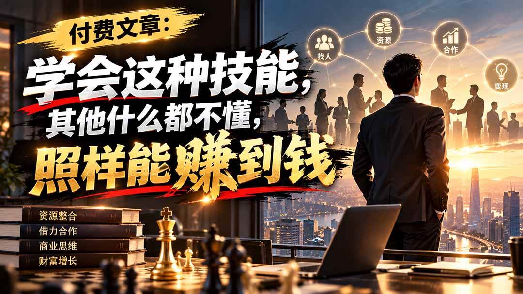 （20920期）付费文章：学会这种技能，其他什么都不懂，照样能賺到钱-九九网创