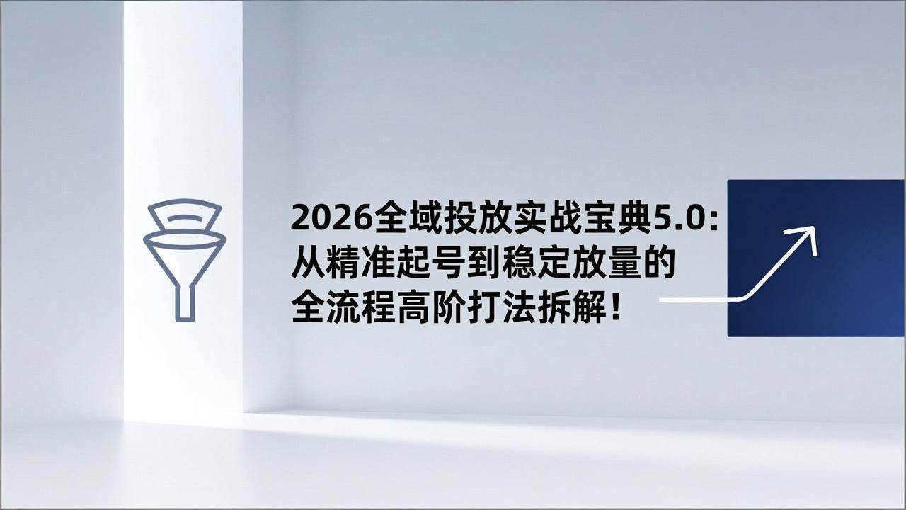 (17156期)2026全域投放实战宝典5.0:从精准起号到稳定放量的全流程高阶打法拆解! (17156期)2026全域投放实战宝典5.0:从精准起号到稳定放量的全流程高阶打法拆解!