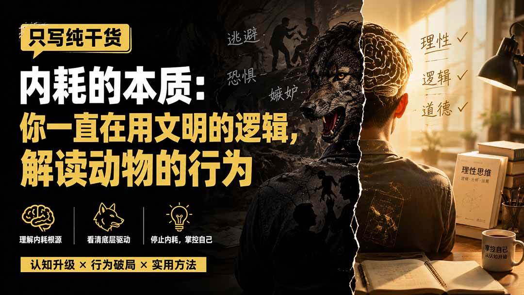 （19849期）付费文章：只写纯干货-内耗的本质：你一直在用文明的逻辑，解读动物的行为-九九网创