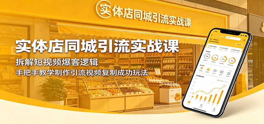 实体店同城引流实战课：拆解短视频爆客逻辑，手把手教学制作引流视频复制成功玩法-九九网创