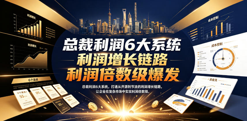 总裁利润6大系统，打通从开源到节流的利润增长链路，让企业在复杂市场中实现利润倍数级爆发-九九网创