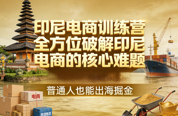 印尼电商训练营，全方位破解印尼电商的核心难题，普通人也能出海掘金-九九网创