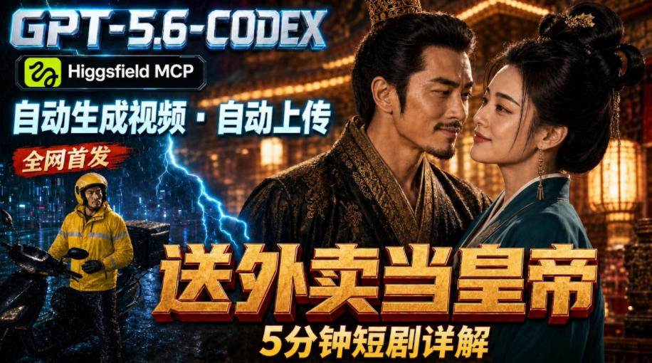 (19540期)GPT-5.6 Codex+Higgsfield MCP:一条指令生成5分钟短剧并自动上传YouTube(油管)-九九网创