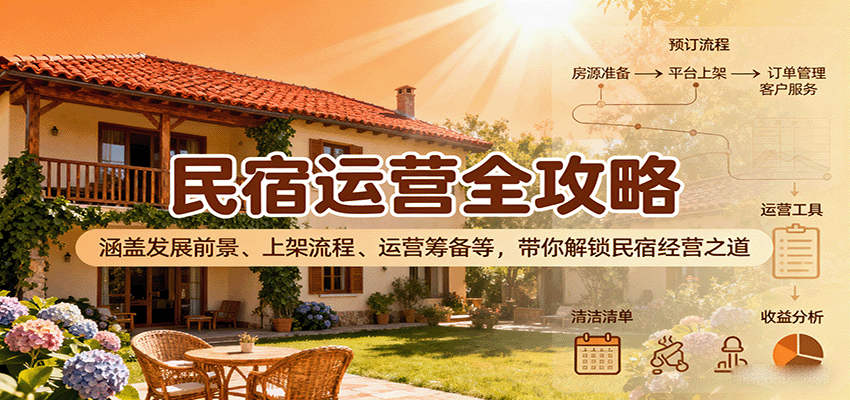 民宿运营全攻略：涵盖发展前景、上架流程、运营筹备等，带你解锁民宿经营之道-九九网创