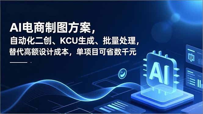 AI电商制图方案，自动化二创、SKU生成、批量处理，替代高额设计成本，单项目可省数千元-九九网创