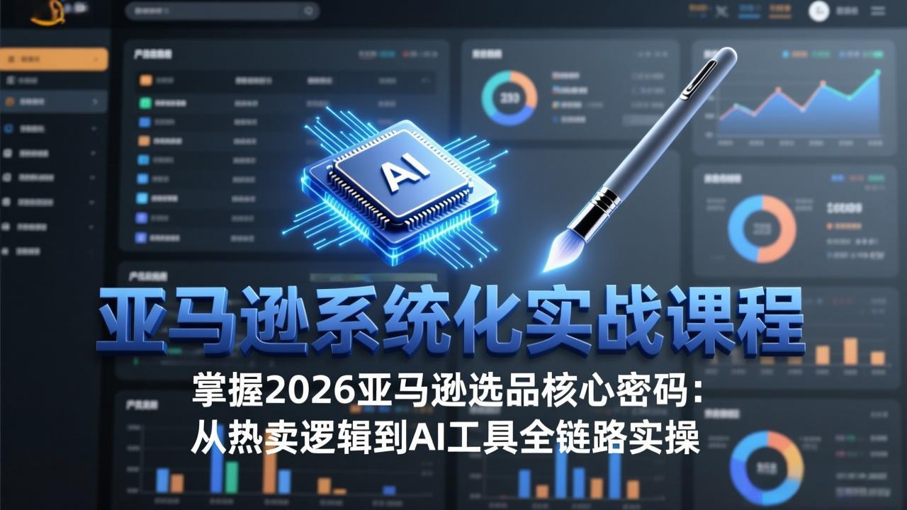 亚马逊系统化实战课-更新3月：2026最新选品方法论，从热卖原因分析到AI作图，提升选品成功率-九九网创