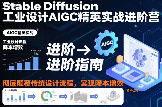 Stable Diffusion工业设计AIGC精英实战进阶营，彻底颠覆传统设计流程，实现降本增效-九九网创