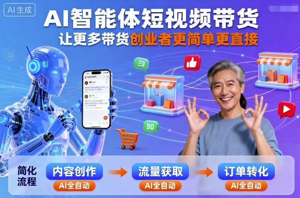 AI智能体短视频带货，让更多带货创业者更简单更直接-九九网创