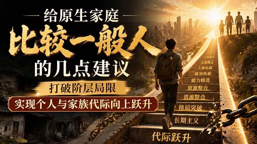 （19708期）付费文章：给原生家庭比较一般人的几点建议，打破阶层局限，实现个人与家族代际向上跃升-九九网创
