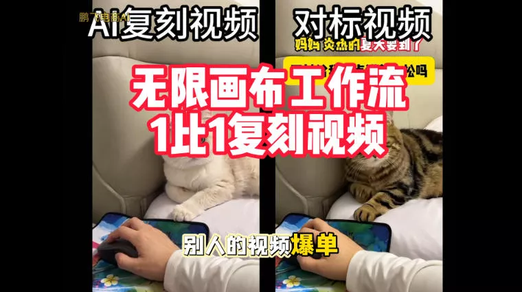 宠物带货视频复刻，无限画布工作流1比1，不用拍摄、不用布景、不用真人出镜，几分钟就能做出一条专业带货视频-九九网创