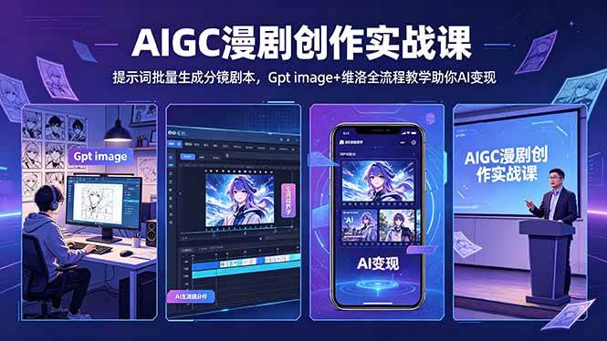 （18482期）AIGC漫剧创作实战课-更新5月16，提示词批量生成分镜剧本，Gpt image+维洛全流程教学助你AI变现-九九网创