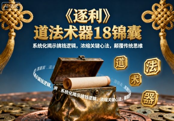 《逐利》道法术器18锦囊,系统化揭示搞钱逻辑,浓缩关键心法,颠覆传统思维(更新)-九九网创