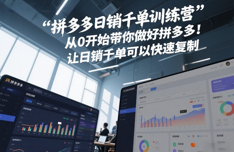 拼多多日销千单训练营,从0开始带你做好拼多多,让日销千单可以快速复制(更新26年3月)-九九网创