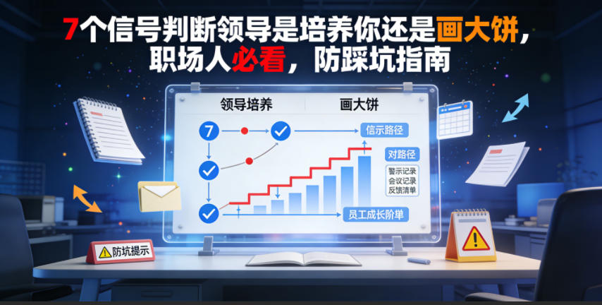 付费文章：7个信号判断领导是培养你还是画大饼，职场人必看，防踩坑指南-九九网创