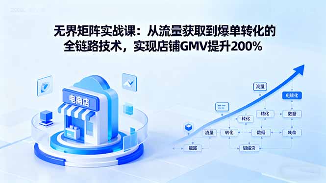 无界矩阵实战课：从流量获取到爆单转化的全链路技术，实现店铺GMV提升200%-九九网创