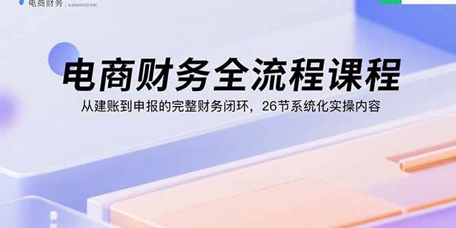 (15893期)电商财务全流程课程:从建账到申报的完整财务闭环,26节系统化实操内容-九九网创