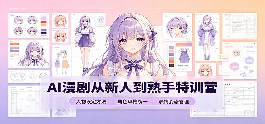 AI漫剧从新人到熟手特训营:剧本分镜创作,提示词模板,人物设定与工具资源-九九网创