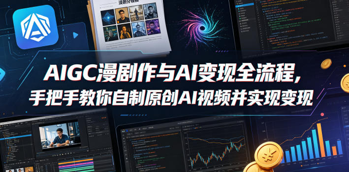 AIGC漫剧创作与AI变现全流程，手把手教你自制原创AI视频并实现变现-九九网创