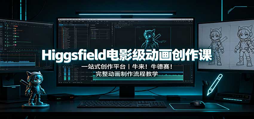 Higgsfield电影级动画创作课：一站式创作平台，牛来！牛德赛！完整动画制作流程教学-九九网创