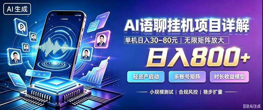 AI聊天挂G项目，日入800+，适用个人副业，支持工作室矩阵操作，放大收益【揭秘】-九九网创