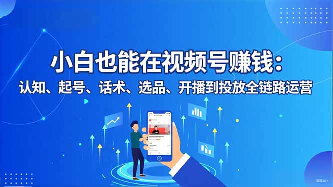 小白也能在视频号赚钱：认知、起号、话术、选品、开播到投放全链路运营-九九网创