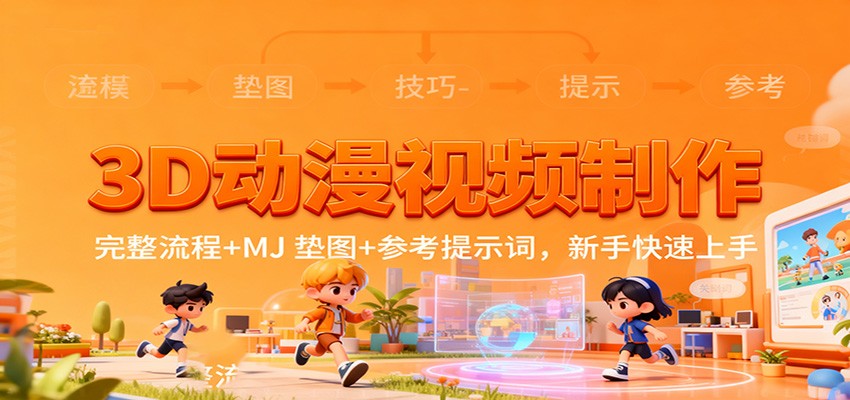 3D动漫视频制作，完整流程+MJ 垫图+参考提示词，新手快速上手-九九网创