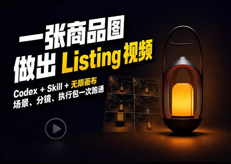 Codex+无限画布，把一张商品图变成可执行的Amazon Listing视频-九九网创