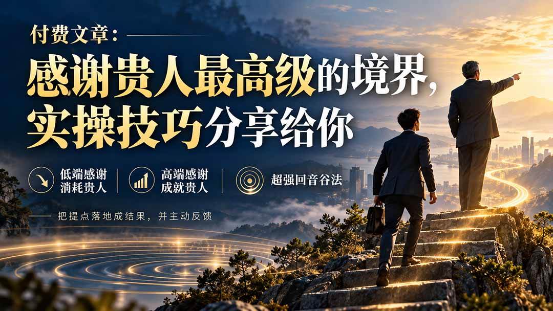 （20871期）付费文章：感谢贵人最高级的境界，实操技巧分享给你-九九网创