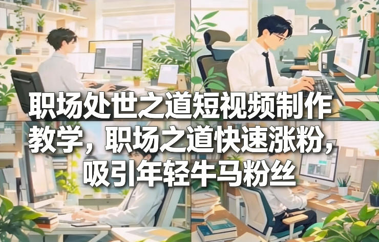 职场处世之道短视频制作教学,职场之道快速涨粉,吸引年轻牛马粉丝 职场处世之道短视频制作教学,职场之道快速涨粉,吸引年轻牛马粉丝