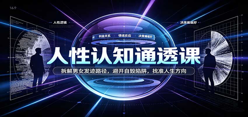 人性认知通透课：拆解男女发迹路径，避开自毁陷阱，找准人生方向-九九网创
