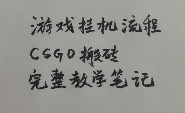游戏挂G全流程笔记分享，CSGO游戏搬砖，小白看了当天学会见收益【揭秘】-九九网创