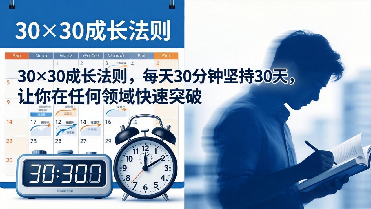 付费文章：30×30成长法则，每天30分钟坚持30天，让你在任何领域快速突破-九九网创