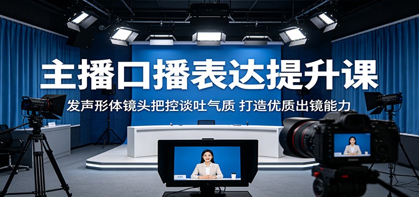 主播口播表达提升课:发声形体镜头把控谈吐气质,打造优质出镜能力-九九网创