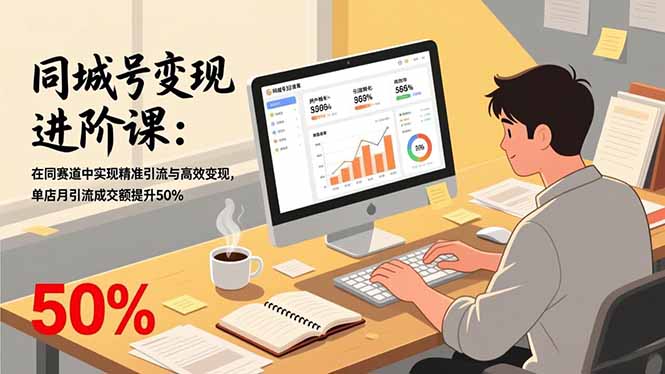 同城号变现进阶课：在同城赛道中实现精准引流与高效变现，单店月引流成交额提升50%-九九网创