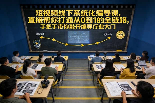 短视频线下系统化编导课，直接帮你打通从0到1的全链路，手把手带你敲开编导行业大门-九九网创