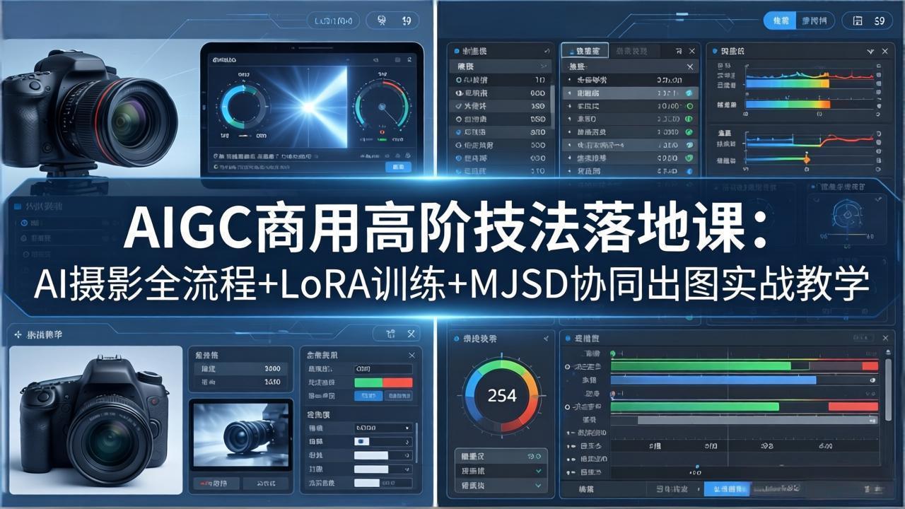 AIGC商用高阶技法落地课：AI摄影全流程+LoRA训练+MJSD协同出图实战教学-九九网创