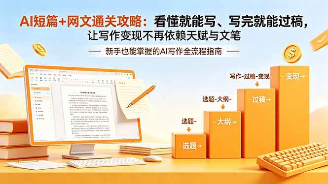 （18485期）AI短篇+网文通关攻略-更新4月：看懂就能写、写完就能过稿，让写作变现不再依赖天赋与文笔-九九网创