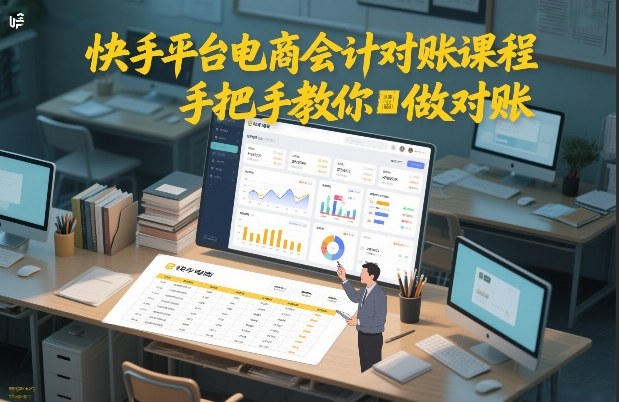 快手平台电商会计对账课程,手把手教你做对账-九九网创
