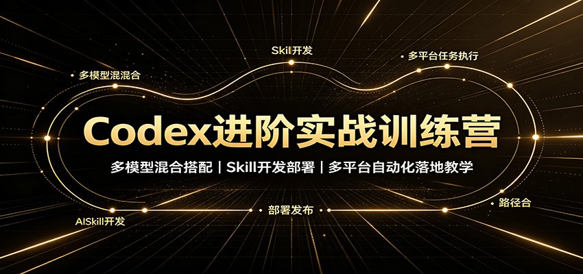 Codex进阶实战训练营：多模型混合搭配，Skill开发部署，多平台自动化落地教学-九九网创