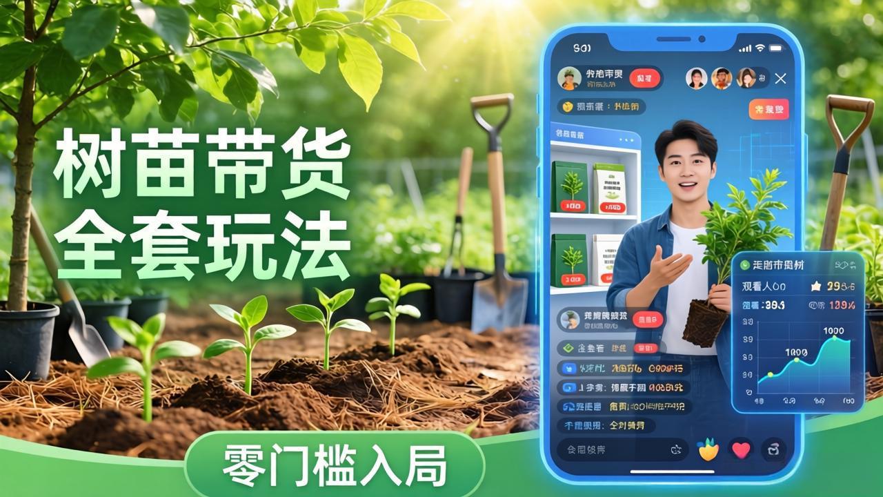 视频号AI树苗带货全套玩法：零门槛入局，掌握豆包、千问等AI工具制作树苗视频的全套流程-九九网创