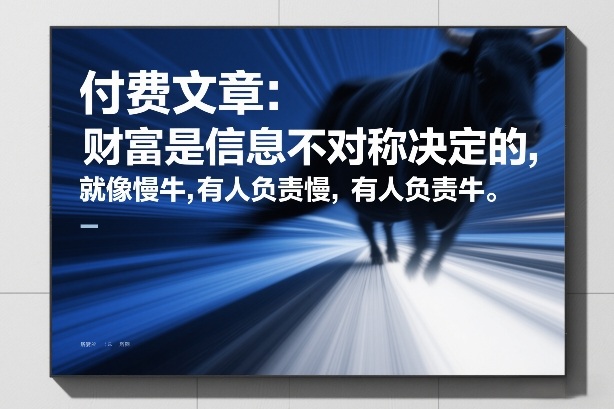 付费文章：财富是信息不对称决定的，就像慢牛，有人负责慢，有人负责牛-九九网创