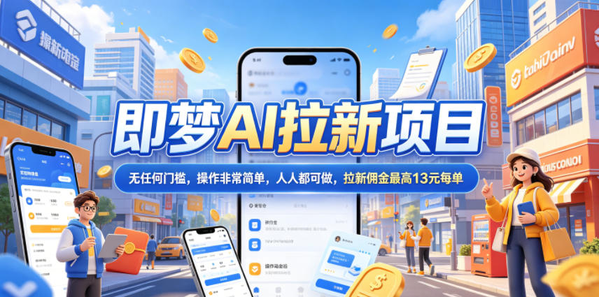 2026年即梦AI拉新项目最新玩法，无任何门槛，操作非常简单，人人都可做，拉新佣金最高13米每单（更新6月）-九九网创