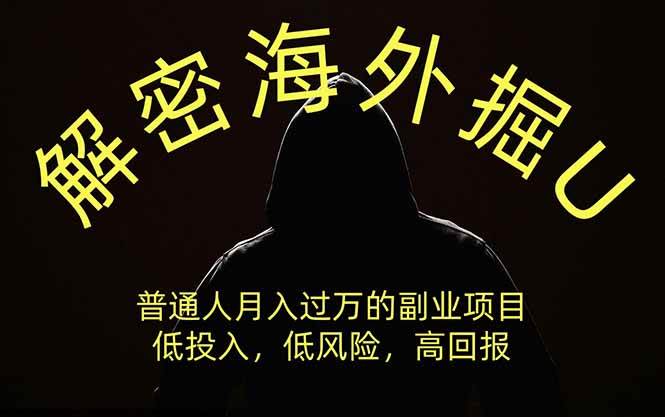 （19841期）解密海外掘U，普通人月入过万的副业项目，低投入、低风险高回报，没有之一-九九网创