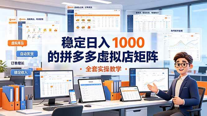 （19253期）稳定日入 1000 的拼多多虚拟店矩阵，全套实操教学-九九网创