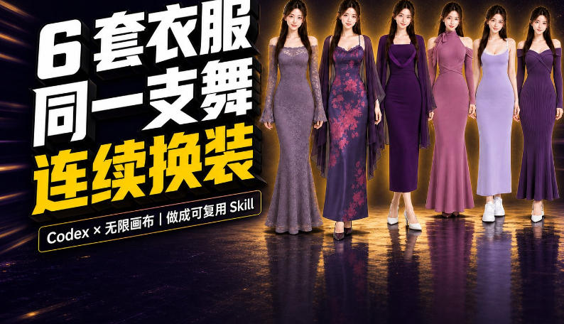 同一支舞，6套衣服按顺序切换：我把服装换装视频做成了一个Skill-九九网创